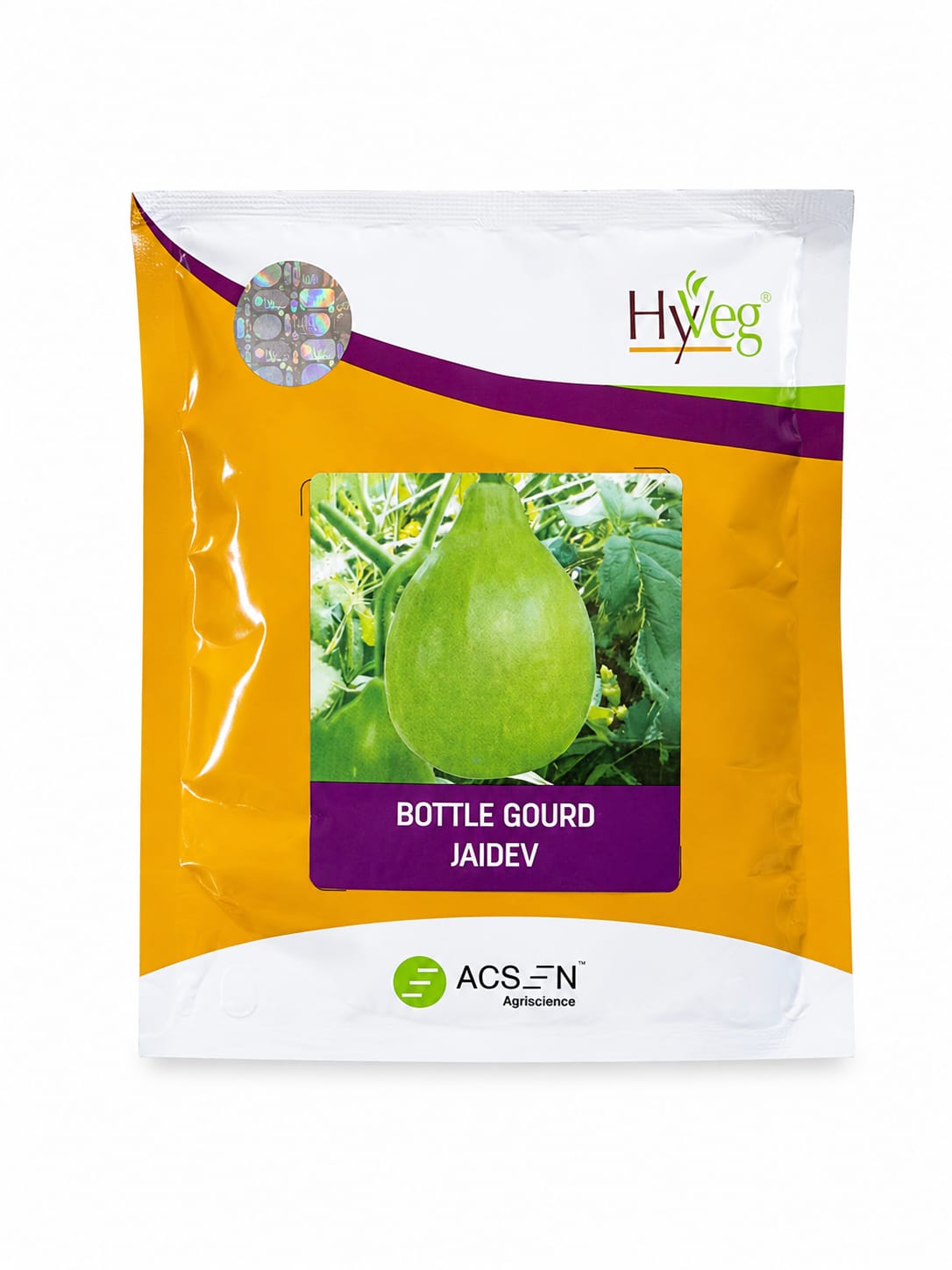 Acsen Jaidev F1 Hybrid Bottle Gourd Seeds (KADDU & LOKI) Parrot Green, Round Shape with Conical Neck