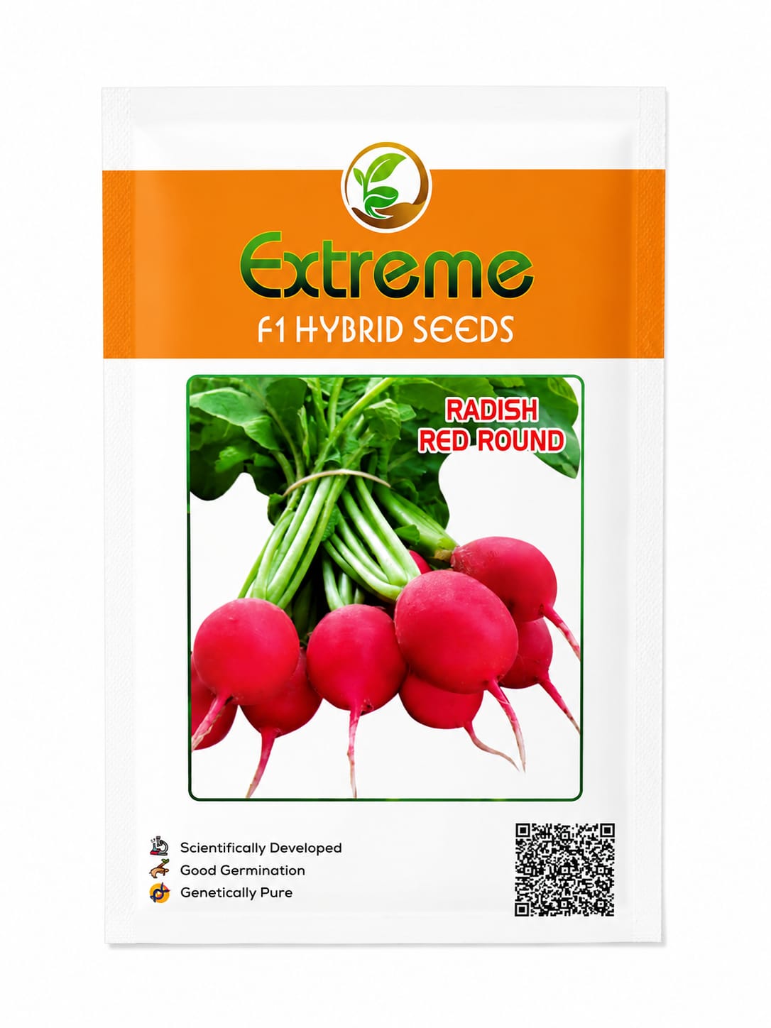EXTREME SEEDS F1 Hybrid Red Round Radish Seeds, Quick Growing Scarlet Red Roots