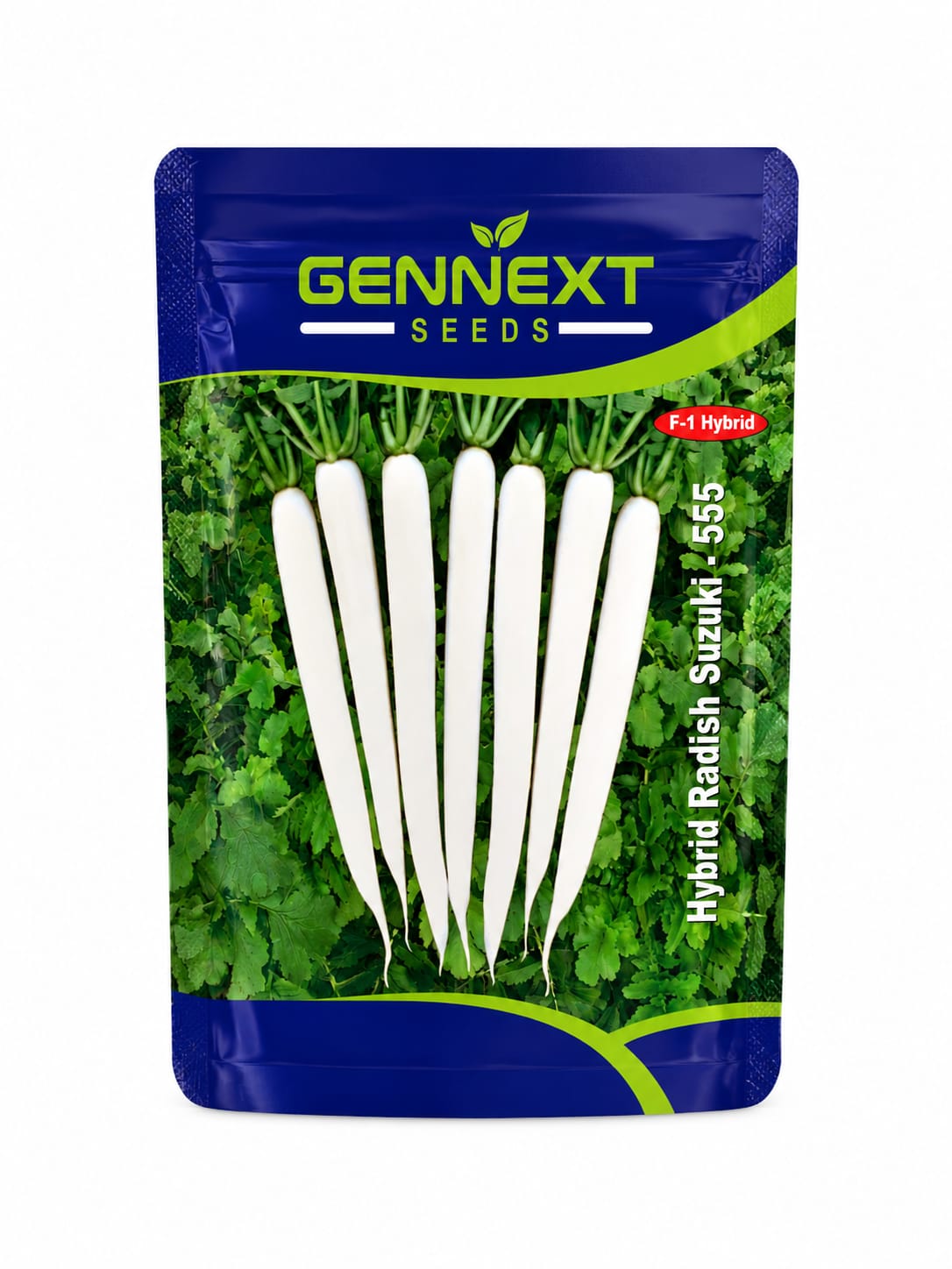Gennext F1 Hybrid Suzuki 555 White Radish Seeds, High Yielding Variety, Pure White Root