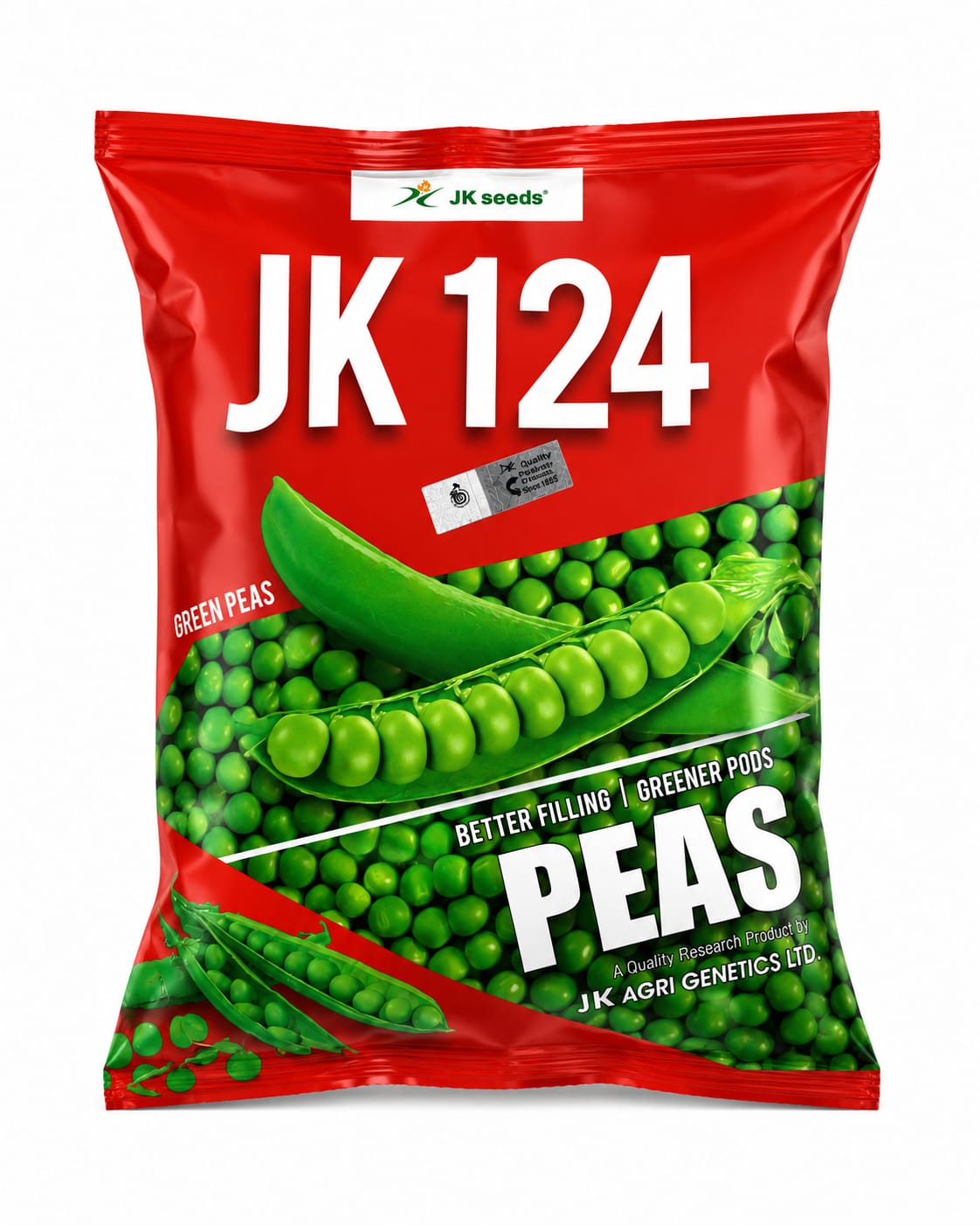 JK SEEDS F1 HYBRID 124 Green Pea Seeds, Dark Green Pods, Disease Tolerant, High Yield
