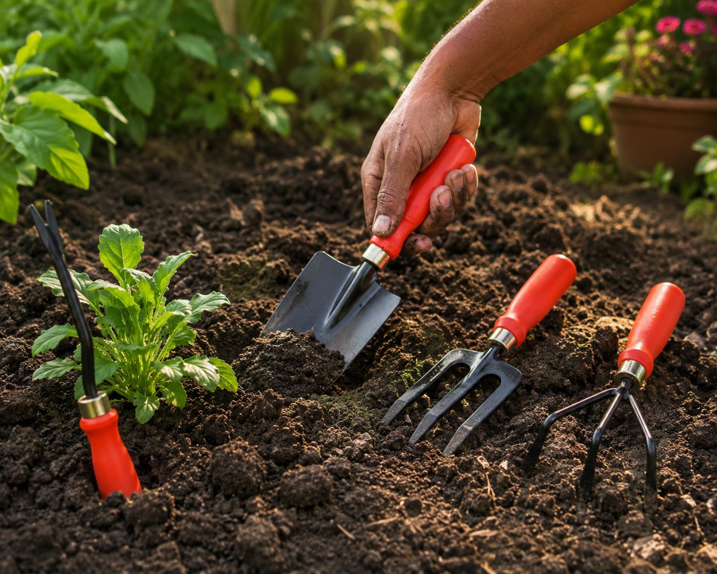 Premium 5-Piece Gardening Hand Tools Set for Digging, Weeding, Planting & Cultivating 🌱