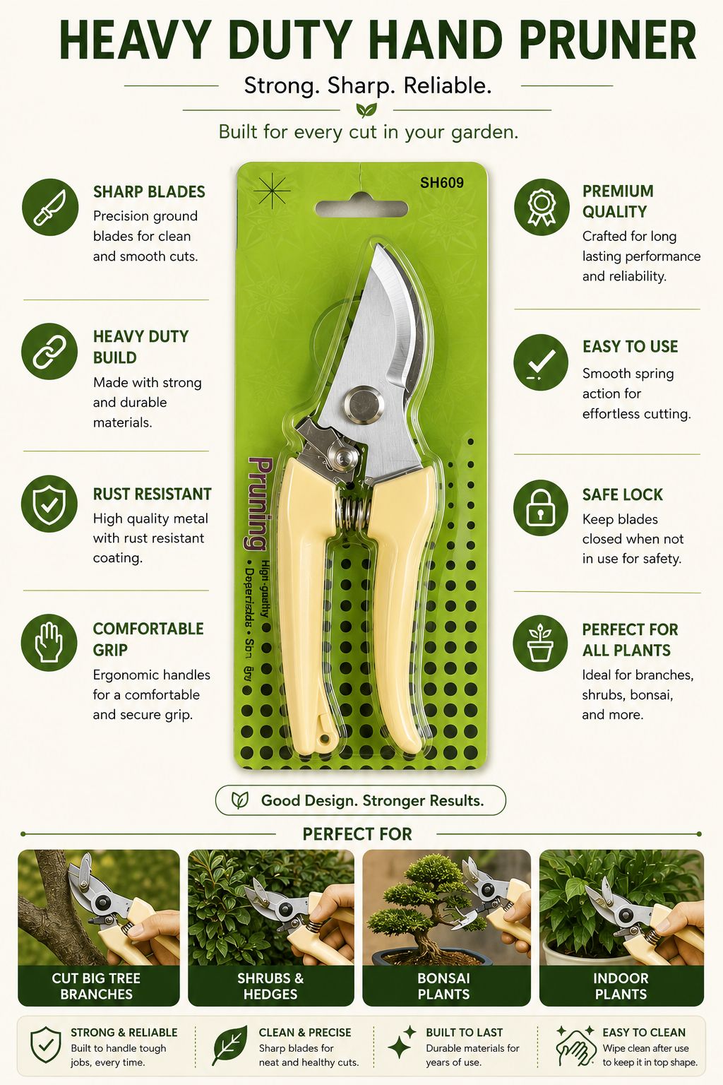 Premium Garden Pruning Shears (Secateur) for Plant Trimming, Pruning & Harvesting 🌱